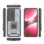 Akıllı Telefon Arka Kılıfı Vivo V50 5G (Yabancı Sürüm) Telefon Kılıfı İnce Kılıf Ayaklı Telefon Kılıfı PC ve TPU Telefon Kılıfı Kapağı İtmeli Pencere Telefon Kılıfı ile Uyumlu Kapak Paketleri(Gray)