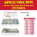 Akıllı Vida Seti - 420 Parça Yıldız Havşa Başlı Matkap Uçlu