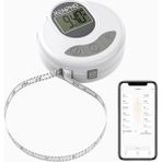 Akıllı Vücut Çevresi Ölçüm Bandı, Bluetooth, Dijital Mezura, Kolay ve Hassas Ölçüm - Beyaz