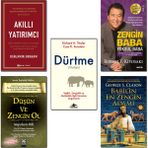 Akıllı Yatırımcı + Zengin Baba Yoksul Baba + Babil'in En Zengin Adamı + Düşün ve Zengin Ol + Dürtme (Nudge) - 5 Kitap Set