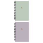 AKILLICA 10x13.5 cm 2'li Çizgisiz Green and Purple Spiralli Defter