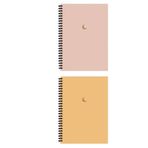 AKILLICA 10x13.5 cm 2'li Çizgisiz Yellow and Powder Colour Spiralli Defter