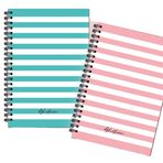AKILLICA 2'li Çizgili 13x20 cm 56 Yaprak Karton Kapak Yeşil + Pembe Line Sky Spiralli Defter