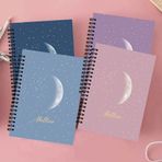 AKILLICA 4'lü 10x13.5 cm Çizgisiz Karton Kapak New Moon Series Spiralli Cep Defteri