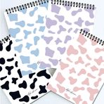 AKILLICA 4'lü 13x20 cm 50 Yaprak Karton Kapak Üstten Mottled Noktalı Spiralli Defter Seti