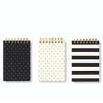 AKILLICA Bloknot 8x16 cm Black White 3'lü Çizgisiz Defter Seti