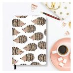 AKILLICA Lastikli 13x21 cm Hardcover Hedgehog Çizgili Sert Kapak Defter
