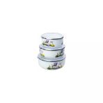 Akıllıelma-Alev Saklama Kabı Emaye 14-16-18 Cm Desenli Mix Alv005 4905