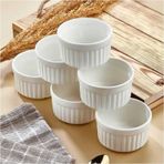 Akıllıelma- Ckr4016 Porselen 6cm Mini Sufle Reçellik 6 Parça Beyaz