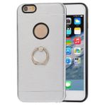 Akıllıphone Apple iPhone 7 Selfie Yüzüklü Arkası Metal Silikon Gri Kılıf