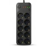 Akım Korumalı Çoklu Priz, 2 Adet USB 2 Adet Type-C Girişi, 10 Adet Priz Girişi, 2500W Termal Korumalı, 5 Metre Kablo Uzunluğu, Hızlı Şarj Destekli, Tüm Cihazlar İçin Uygun Çoklu Şarj İstasyonu