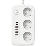 Akım Korumalı Çoklu Priz, 4 Adet USB 2 Adet Type-C Girişi, 3 Adet Priz Girişi, 2500W Termal Akım Korumalı, 2 Metre Kablo Uzunluğu, Hızlı Şarj Destekli, Tüm Cihazlar İle Uyumlu Çoklu Şarj İstasyonu