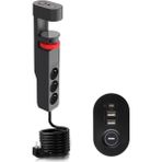 Akım Korumalı Priz Masa Kenarı Ayarlanabilir 3 Priz + 2 USB + 1 Type C Girişli Priz