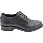 Akın - 376 | Erkek Hakiki Deri Lastik Bağcıklı Klasik Ayakkabı - Siyah - 40