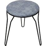 Akın Lux Akın Lüx Metal Ayaklı Oval Tabure - Gri Siyah
