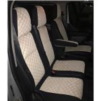 Akıncı Ford Custom 5+1 Uyumlu Krem Taytüyü Siyah Deri Karışımı Krem Ip - Krem Rengi