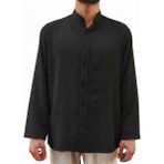 Akıncı Tekstil Hakim Yaka Ayrobin Kumaş Gömlek - Siyah - 2XL