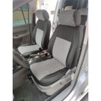 Akıncı Volkswogen Caddy 2005 2011 Arası Uyumlu Gri Nakışlı Taytüyü Siyah Deri Karışımı Gri Ip