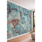 Akışkan Mermer Desenli Modern Soyut Sanat Tek Parça Tekstil Duvar Kağıdı, 400 x 240