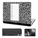 AKIT MacBook Air 13 İnç Kılıf 2022 2021 2020 2019 2018 Release M1 A2337 A2179 A1932 ile uyumlu, Desenli Plastik Dizüstü Bilgisayar Sert Kılıf + Ekran Koruyucu + Klavye Kapağı, Kompozisyon Kitabı