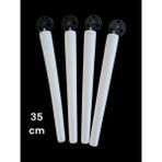 Akkaya Home 4 Adet Beyaz Boyalı Ahşap Konik 35 cm Zigon, Orta Sehpa, Puf, komidin Ayağı