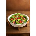 Akkoyunlu home Ahşap Altlıklı Oval Servis Tabağı,Salata Kasesi Sunumluk Tabak Fırın Kabı