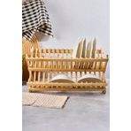 Akkoyunlu home Bambu Bulaşıklık Tabaklık 2 Katlı Katlanabilir Tabaklık Orta Boy(40 cm x 33 cm)
