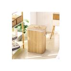 Akkoyunlu home Bambu Katlanır Dikdörtgen Kirli Çamaşır Sepeti 60 L