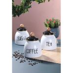 Akkoyunlu home Emaye 3'lü Sugar-Tea-Coffe Kavanoz Takımı Emaye Kavanoz Seti 3 Boy Tezgah Üstü Set