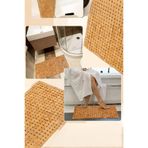 Akkoyunlu home Geometrik Desen Bambu Paspas Duş Küvet Matı Banyo Kaydırmaz Matı Katlanır (24x16)cm