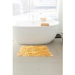 Akkoyunlu home Katı Desen Bambu Paspas Duş Küvet Matı Banyo Kaydırmaz Matı Katlanır (24x16)cm