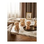 AKLIMDASIN 3lü Set Mum Küçük Hediyelik Mum Sevimli Köpekler Ayıcık Mum Ev Dekor Salon Süsü Kınalık Düğün Silindir Mum Pinterest Tasarım Açık Kahve Renk Dekoratif Mum Handmade Kokulu