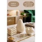 AKLIMDASIN Mum Kokulu Pinterest Tasarım Krem Renk Dekoratif Mum Handmade Kokulu Hediyelik Mum Ev Dekor Salon Bubble Silindir Mum Desenli Kınalık Düğün Mum Ürün