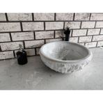 Akm Dekor Beyaz Çanak Patlatma Mermer Lavabo