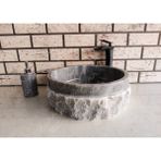 Akm Dekor Grey Natural Patlatma Mermer Lavabo - Gri - ÇANAK