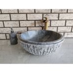 Akm Dekor Grey Patlatma Mermer Lavabo