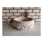Akm Dekor Traverten Natural Patlatma Mermer Lavabo - MERMER ÇANAK LAVABO - Kahverengi
