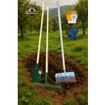 AKM Tools Bahçe Seti Bel Küreği Tırmık Gelberi Sapları ve Sarı Mavi Eldiven