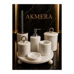 Akmera Home Mermer Top Ayaklı Standlı 7 Parça Lüks Banyo Seti