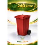 Akmex Çöp Konteyneri 240 Litre Konteyner - A Isıya Karşı Dayanıklı- - Kırmızı