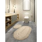 Akmex Grup 2'Li Tafting Banyo Paspası Banyo Halısı Peluş Halı Klozet Paspas Takimi Ebat 50.60 - 60.100