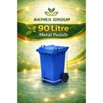 Akmex Grup Metal Pedallı Plastik Çöp Konteyneri 90 Litre Konteyner - A Isıya Karşı Dayanıklı- - Mavi