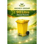 Akmex Grup Metal Pedallı Plastik Çöp Konteyneri 90 Litre Konteyner - A Isıya Karşı Dayanıklı- - Sarı