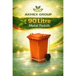Akmex Grup Metal Pedallı Plastik Çöp Konteyneri 90 Litre Konteyner - A Isıya Karşı Dayanıklı- - Turuncu