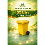 Akmex Grup Umbex Plastik Çöp Konteyneri 60 Litre Konteyner - A Isıya Karşı Dayanıklı- - Sarı