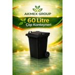 Akmex Grup Umbex Plastik Çöp Konteyneri 60 Litre Konteyner - A Isıya Karşı Dayanıklı- - Siyah