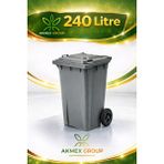 Akmex Plastik Çöp Konteyneri 240 Litre Konteyner - A Isıya Karşı Dayanıklı- - Gri