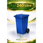 Akmex Plastik Çöp Konteyneri 240 Litre Konteyner - A Isıya Karşı Dayanıklı- - Mavi
