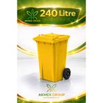 Akmex Plastik Çöp Konteyneri 240 Litre Konteyner - A Isıya Karşı Dayanıklı- - Sarı