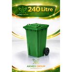 Akmex Plastik Çöp Konteyneri 240 Litre Konteyner - A Isıya Karşı Dayanıklı- - Yeşil